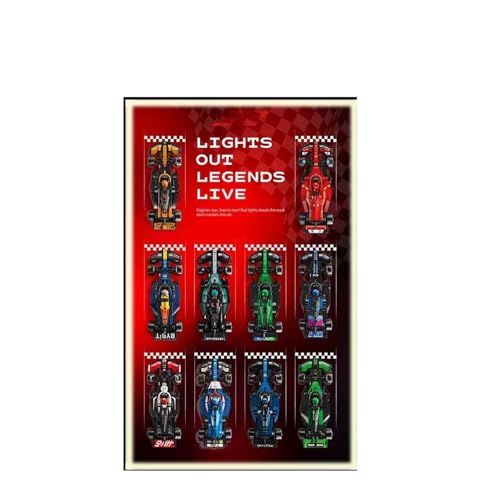 Display Wandboard für Lego 77242-77251 F1 Serie Rennwagen - Wandhalterung Display Ständer Kunst Wandhalterung Rahmen für Rennwagen Bauset - 50 x 80 cm (A) von QIXINDGYH