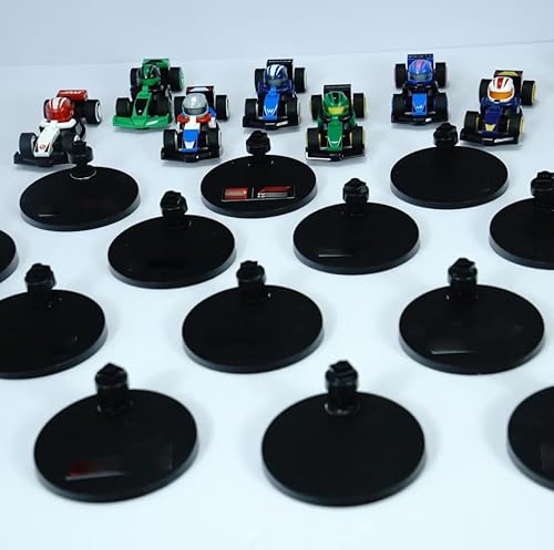 Rennwagen Auto drehender Displayständer für Lego 71049 Racing - Drifting Style Baustein Autozubehör mit Nano-Klebebasis, Aufbewahrung & Sammlerstück-Schaukasten (Modell nicht enthalten) (12 Schwarz) von QIXINDGYH