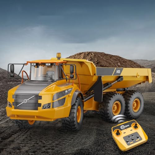 QIYHBVR 1/20 Großer 23-Zoll-Muldenkipper Mit Elektrischer Fernbedienung, 2,4-G-simuliertes Akustisch-optisches RC-Technikfahrzeug-Modelltransportfahrzeug, 6-Rad-Hubschaufel-Bauwagen QIYHBVR 1/20 Großer 23-Zoll-Muldenkipper Mit Elektrischer Fernbedienung, 2,4-G-simuliertes Akustisch-optisches RC-Technikfahrzeug-Modelltransportfahrzeug, 6-Rad-Hubschaufel-Bauwagen von QIYHBVR