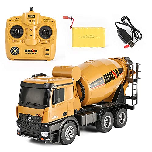 QIYHBVR 10-Kanal-Fernbedienungs-Zement-LKW-Spielzeug RC-Mischer-LKW-Geschenkspielzeug Für 8,9,10,11 Jahre Alt Und Älter 6-Kanal-Konstruktionsspielzeug, Für Erwachsene Jungen Kinder von QIYHBVR