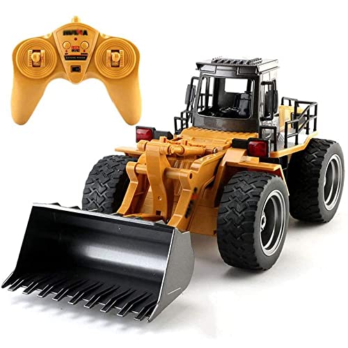 QIYHBVR 6CH Fernbedienung Bulldozer Spielzeug 1:18 Hobby RC Trucks Legierung Rc Frontlader Mit Licht & Sounds Für 4-15 Jahre Alte Jungen Kindergeburtstag von QIYHBVR