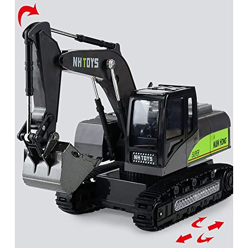 QIYHBVR 8-Kanal-Fernbedienungsbagger, Spielzeug-LKW, Rc-Bagger, Baulastwagen, Voll Funktionsfähige Baufahrzeuge, One-Click-Demo-RC-Truck Mit Lichtgeräuschen von QIYHBVR