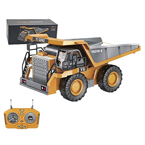 QIYHBVR 9-Kanal-Fernbedienungs-Muldenkipper, 2,4-GHz-4WD-RC-Baufahrzeug-LKW-Spielzeug Mit Legierungsmetallkappe, Gummireifen, Für 3 4 5 6 7 8-jährige Jungen Und Mädchen QIYHBVR 9-Kanal-Fernbedienungs-Muldenkipper, 2,4-GHz-4WD-RC-Baufahrzeug-LKW-Spielzeug Mit Legierungsmetallkappe, Gummireifen, Für 3 4 5 6 7 8-jährige Jungen Und Mädchen von QIYHBVR