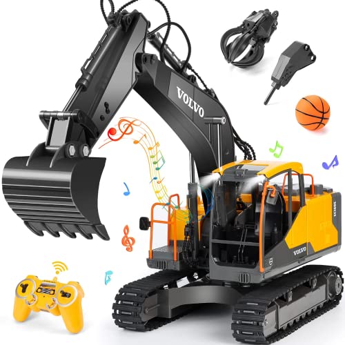 QIYHBVR Ferngesteuerter LKW RC Bagger Spielzeug 17 Kanal 3 In 1 Klauenbohrer Metallschaufel Echt Hydraulisch Elektrisches RC Baufahrzeug Mit Arbeitsbeleuchtung QIYHBVR Ferngesteuerter LKW RC Bagger Spielzeug 17 Kanal 3 In 1 Klauenbohrer Metallschaufel Echt Hydraulisch Elektrisches RC Baufahrzeug Mit Arbeitsbeleuchtung von QIYHBVR
