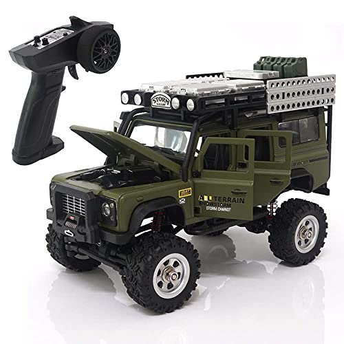 QIYHBVR Ferngesteuerter Monster Truck, 2,4 GHz 4WD Offroad Rock Crawler Vehicle, 1:28 All Terrain Wiederaufladbares Elektrisches Spielzeug Kinder Erwachsene von QIYHBVR