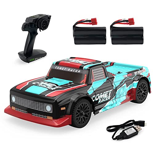 QIYHBVR Ferngesteuertes Auto Im Maßstab 1:10 48 Km/h 4WD RC-Auto, Drift-Offroad-Hochgeschwindigkeits-Ferngesteuertes Auto Mit Zwei Wiederaufladbaren Batterien, Bastlerqualität Für Erwachsene von QIYHBVR