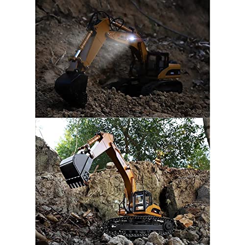QIYHBVR Ferngesteuertes Bagger-Spielzeug Im Maßstab 1:16 RC-Bagger, Voll Funktionsfähige Baufahrzeuge, Wiederaufladbarer RC-LKW Mit Simulierter Hydraulikstange, LED-Beleuchtung QIYHBVR Ferngesteuertes Bagger-Spielzeug Im Maßstab 1:16 RC-Bagger, Voll Funktionsfähige Baufahrzeuge, Wiederaufladbarer RC-LKW Mit Simulierter Hydraulikstange, LED-Beleuchtung von QIYHBVR