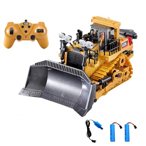 QIYHBVR Ferngesteuertes Konstruktionsspielzeug, ferngesteuertes Bulldozer-Spielzeugauto, 9-Kanal, 1:24, Hobby-RC-Trucks, RC-Frontlader, für 4–15-jährige Jungen, Kindergeschenk QIYHBVR Ferngesteuertes Konstruktionsspielzeug, ferngesteuertes Bulldozer-Spielzeugauto, 9-Kanal, 1:24, Hobby-RC-Trucks, RC-Frontlader, für 4–15-jährige Jungen, Kindergeschenk von QIYHBVR