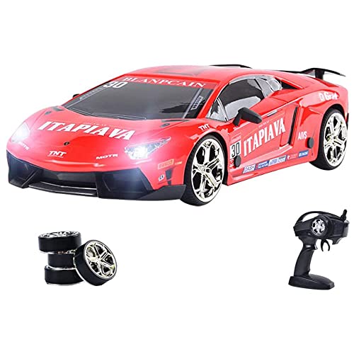 QIYHBVR GT RC Drift Cars 1:16 Ferngesteuertes Auto 35 Km/h Driftfahrzeug Mit LED-Licht & 4 Stück Ersatzreifen 4WD Hochgeschwindigkeits-Sport-Rennwagen Geschenke Spielzeug Für Erwachsene Kinder QIYHBVR GT RC Drift Cars 1:16 Ferngesteuertes Auto 35 Km/h Driftfahrzeug Mit LED-Licht & 4 Stück Ersatzreifen 4WD Hochgeschwindigkeits-Sport-Rennwagen Geschenke Spielzeug Für Erwachsene Kinder von QIYHBVR