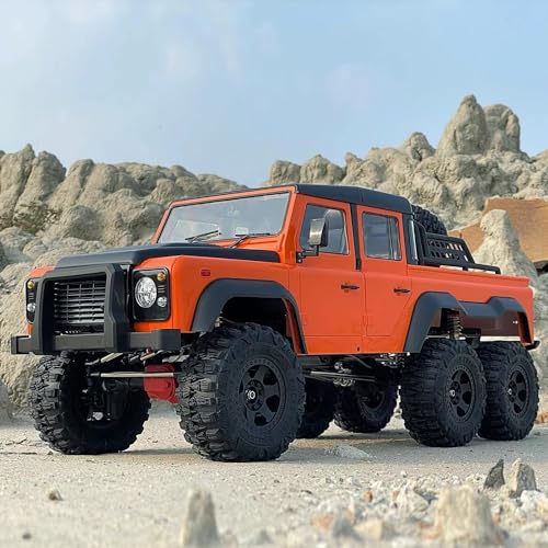 QIYHBVR RC-Auto, RC-Kletterauto Im Maßstab 1:10, Mit LED-Leuchten, 6 * 6-RC-Kletterauto Mit Zwei Geschwindigkeiten, 2,4-GHz-RC-Kletterauto Für Jedes Gelände, Mit Differenzialsperre von QIYHBVR