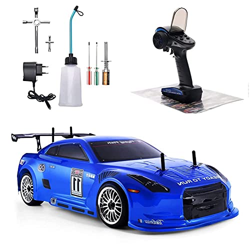QIYHBVR RC-Cars Im Maßstab 1:10, Großes Gas-RC-Auto, 80+ Km/H, Hobby-Grade-Hochgeschwindigkeits-Fernsteuerungsauto Für Erwachsene, Jungen, All Terrain 4WD-Metallchassis, 2,4 GHz Offroad-Monster von QIYHBVR