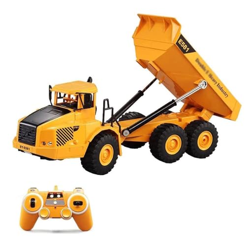 QIYHBVR RC Engineering Truck, 2,4 GHz elektrischer RC-Muldenkipper mit Lichtern und Geräuschen, Gelenk-RC-Muldenkipper-Spielzeug für Kinder, 4WD RC-Muldenkipper, Geschenk für Erwachsene und Kinder QIYHBVR RC Engineering Truck, 2,4 GHz elektrischer RC-Muldenkipper mit Lichtern und Geräuschen, Gelenk-RC-Muldenkipper-Spielzeug für Kinder, 4WD RC-Muldenkipper, Geschenk für Erwachsene und Kinder von QIYHBVR