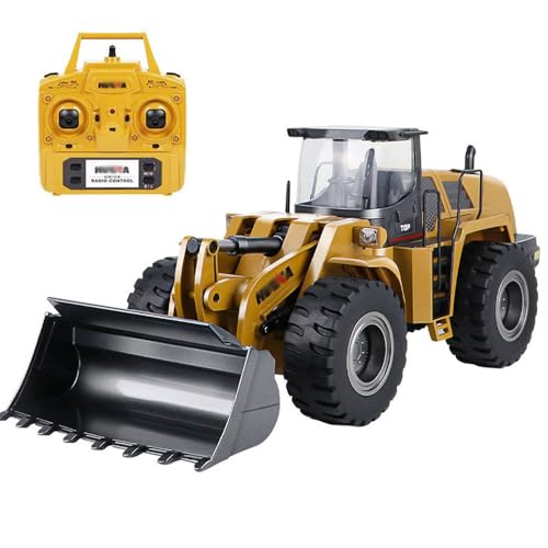 QIYHBVR RC-LKW, Legierungslader, Traktor, 2,4 G, Funksteuerung, Schraubenantrieb, Fernbedienung, Bulldozer, 4WD, Frontlader, Baufahrzeug, 10 Kanäle, elektronisches Spielzeug, Spiel, Hobby-Modell mit L von QIYHBVR