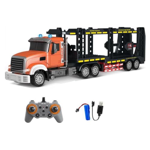 QIYHBVR RC-Sattelschlepper Mit Anhänger – 23-Zoll-Sattelschlepper-Spielzeug Für Kinder, Transportfahrzeug, 1:24-Container-LKW Mit LED-Lichtern Und Musik, Tolles Geschenk Für Jungen Und Mädchen von QIYHBVR