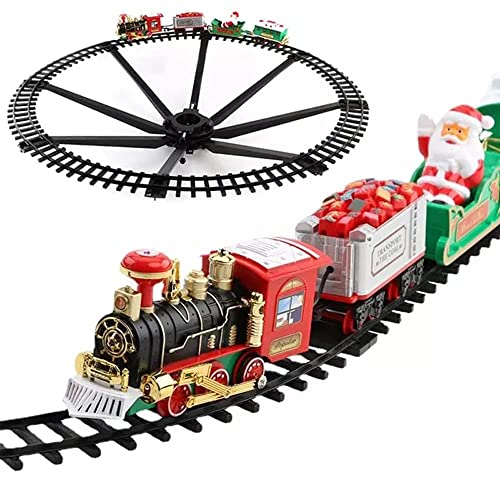 QIYHBVR Zugset für unter dem Baum mit Lichtern und Geräuschen - Weihnachtszug um den Weihnachtsbaum mit großen Gleisen | Batteriebetriebenes elektrisches Zugset 90CM Durchmesser Gleis QIYHBVR Zugset für unter dem Baum mit Lichtern und Geräuschen - Weihnachtszug um den Weihnachtsbaum mit großen Gleisen | Batteriebetriebenes elektrisches Zugset 90CM Durchmesser Gleis von QIYHBVR