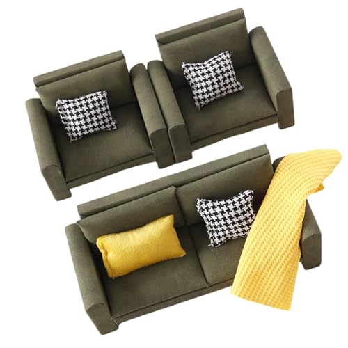 QIYUDUOLA 1:12 Scale Couch Modell Modern Miniatur Sofa Realistische Holz Puppenhäuser Möbel Zubehör QIYUDUOLA 1:12 Scale Couch Modell Modern Miniatur Sofa Realistische Holz Puppenhäuser Möbel Zubehör von QIYUDUOLA