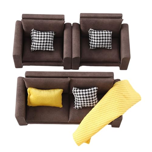 QIYUDUOLA 1:12 Scale Couch Modell Modern Miniatur Sofa Realistische Holz Puppenhäuser Möbel Zubehör QIYUDUOLA 1:12 Scale Couch Modell Modern Miniatur Sofa Realistische Holz Puppenhäuser Möbel Zubehör von QIYUDUOLA