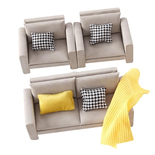 QIYUDUOLA 1:12 Scale Couch Modell Modern Miniatur Sofa Realistische Holz Puppenhäuser Möbel Zubehör QIYUDUOLA 1:12 Scale Couch Modell Modern Miniatur Sofa Realistische Holz Puppenhäuser Möbel Zubehör von QIYUDUOLA