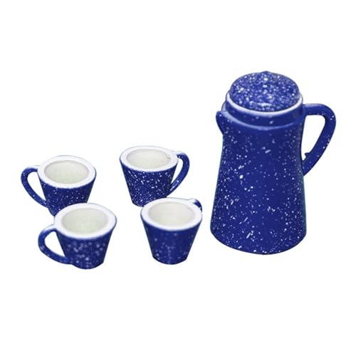 QIYUDUOLA 5-teiliges Miniatur-Wasserkocher und Becher-Set für 1/12 Puppenhäuser, Zubehör, Landschaftsdekoration QIYUDUOLA 5-teiliges Miniatur-Wasserkocher und Becher-Set für 1/12 Puppenhäuser, Zubehör, Landschaftsdekoration von QIYUDUOLA