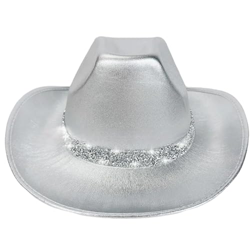 QIYUDUOLA Cowboyhut aus Kristall, für Junggesellinnenabschied, Karneval, für Club, Bühnenshows von QIYUDUOLA