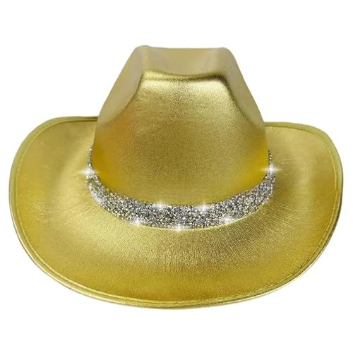 QIYUDUOLA Cowboyhut aus Kristall, für Junggesellinnenabschied, Karneval, für Club, Bühnenshows von QIYUDUOLA