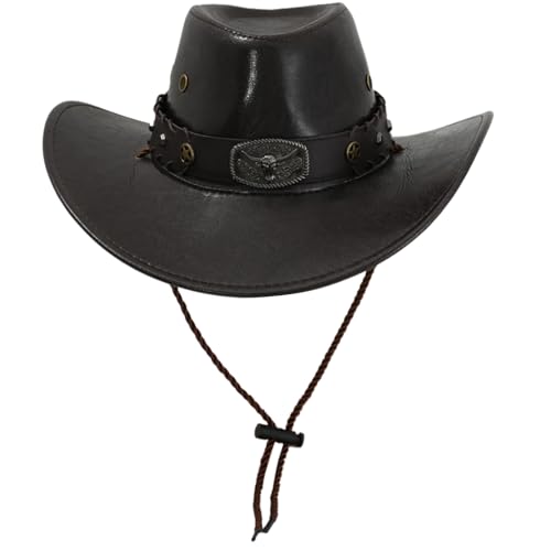 QIYUDUOLA Cowboyhut mit großer Krempe mit dekorativem Gürtel für Kostüme, Cosplay, Partyzubehör von QIYUDUOLA