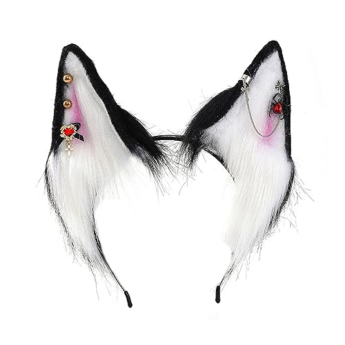 QIYUDUOLA Ethnischer Wolf Ohren Form Stirnband mit Legierung Ohrring Dekor Haarreif Erwachsene Live Broadcast Ostern Party Kopfschmuck QIYUDUOLA Ethnischer Wolf Ohren Form Stirnband mit Legierung Ohrring Dekor Haarreif Erwachsene Live Broadcast Ostern Party Kopfschmuck von QIYUDUOLA