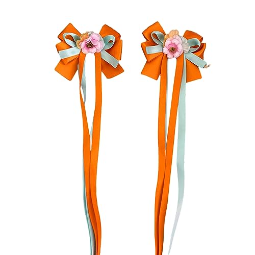 QIYUDUOLA Handgefertigte Stirnbänder für Frauen, langes Band, orangefarbene Blume, Schleife, Kopfbedeckung, Dienstmädchen, Cosplay, Party-Requisiten QIYUDUOLA Handgefertigte Stirnbänder für Frauen, langes Band, orangefarbene Blume, Schleife, Kopfbedeckung, Dienstmädchen, Cosplay, Party-Requisiten von QIYUDUOLA