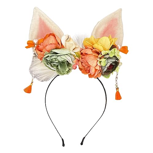 QIYUDUOLA Handgefertigte Stirnbänder für Frauen, langes Band, orangefarbene Blume, Schleife, Kopfbedeckung, Dienstmädchen, Cosplay, Party-Requisiten QIYUDUOLA Handgefertigte Stirnbänder für Frauen, langes Band, orangefarbene Blume, Schleife, Kopfbedeckung, Dienstmädchen, Cosplay, Party-Requisiten von QIYUDUOLA