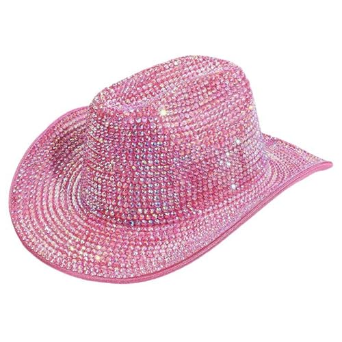QIYUDUOLA Kristall Fedoras Braut Hut für Junggesellinnenabschied Fedoras Cowboyhut von QIYUDUOLA