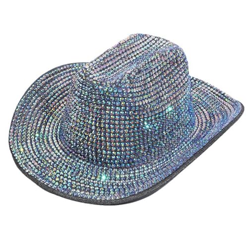 QIYUDUOLA Kristall Fedoras Braut Hut für Junggesellinnenabschied Fedoras Cowboyhut von QIYUDUOLA