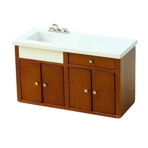 QIYUDUOLA Küchenspüle Schrank Miniatur Möbel Modell Zubehör Küche Puppenhaus Dekoration QIYUDUOLA Küchenspüle Schrank Miniatur Möbel Modell Zubehör Küche Puppenhaus Dekoration von QIYUDUOLA