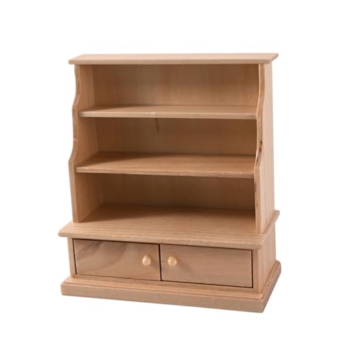 QIYUDUOLA Miniatur-Bücherregal im Maßstab 1:12, antikes Holzvitrine für Puppenhäuser, Dekoration, Display-Zubehör QIYUDUOLA Miniatur-Bücherregal im Maßstab 1:12, antikes Holzvitrine für Puppenhäuser, Dekoration, Display-Zubehör von QIYUDUOLA