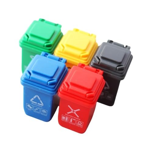 QIYUDUOLA Miniatur-Mülleimer für Puppenhäuser, Dekoration, Inneneinrichtung, Modell, Möbelzubehör, 5 Stück QIYUDUOLA Miniatur-Mülleimer für Puppenhäuser, Dekoration, Inneneinrichtung, Modell, Möbelzubehör, 5 Stück von QIYUDUOLA