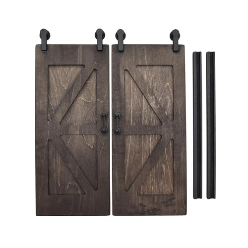 QIYUDUOLA Miniatur-Raumdekor, schwarze Holz-Scheunentür für Puppenhäuser, Modellmöbel, Zubehör QIYUDUOLA Miniatur-Raumdekor, schwarze Holz-Scheunentür für Puppenhäuser, Modellmöbel, Zubehör von QIYUDUOLA