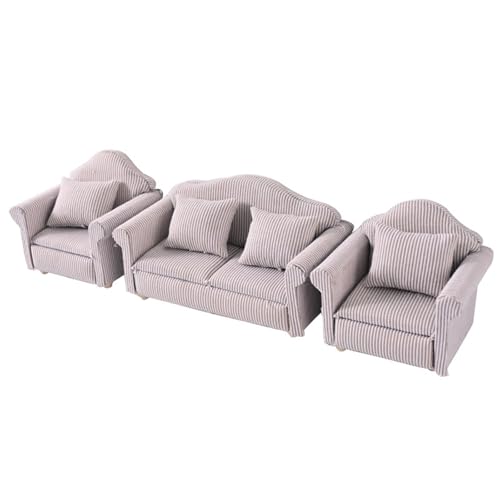 QIYUDUOLA Miniatur-Sofa-Modell-Figur für Puppenhäuser, realistische Maßstab 1:12, Holzmöbel, Couch, Spielzeug, Szenenzubehör QIYUDUOLA Miniatur-Sofa-Modell-Figur für Puppenhäuser, realistische Maßstab 1:12, Holzmöbel, Couch, Spielzeug, Szenenzubehör von QIYUDUOLA