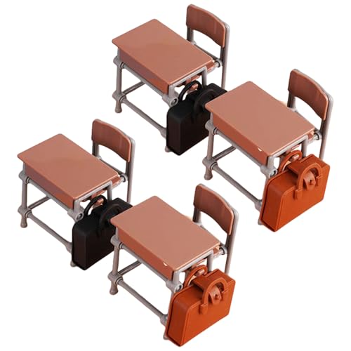 QIYUDUOLA Puppenhäuser, Möbel, Schule, Schreibtisch, Stuhl, Rucksack, Set, realistisch, Maßstab 1:12, Miniaturen, Puppenhäuser, Dekoration, 4 Stück QIYUDUOLA Puppenhäuser, Möbel, Schule, Schreibtisch, Stuhl, Rucksack, Set, realistisch, Maßstab 1:12, Miniaturen, Puppenhäuser, Dekoration, 4 Stück von QIYUDUOLA