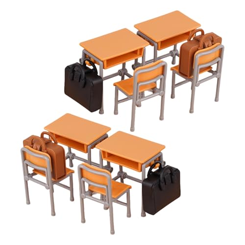 QIYUDUOLA Puppenhäuser, Möbel, Schule, Schreibtisch, Stuhl, Rucksack, Set, realistisch, Maßstab 1:12, Miniaturen, Puppenhäuser, Dekoration, 4 Stück QIYUDUOLA Puppenhäuser, Möbel, Schule, Schreibtisch, Stuhl, Rucksack, Set, realistisch, Maßstab 1:12, Miniaturen, Puppenhäuser, Dekoration, 4 Stück von QIYUDUOLA