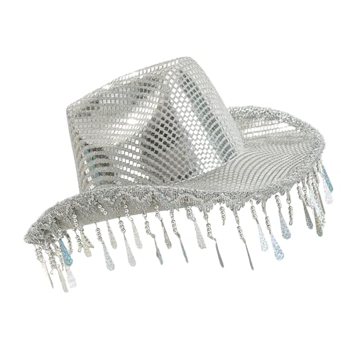 QIYUDUOLA Reflektierender Regentropfen-Brauthut Cowboyhut Brauthut Panamahut für Junggesellinnenabschied QIYUDUOLA Reflektierender Regentropfen-Brauthut Cowboyhut Brauthut Panamahut für Junggesellinnenabschied von QIYUDUOLA