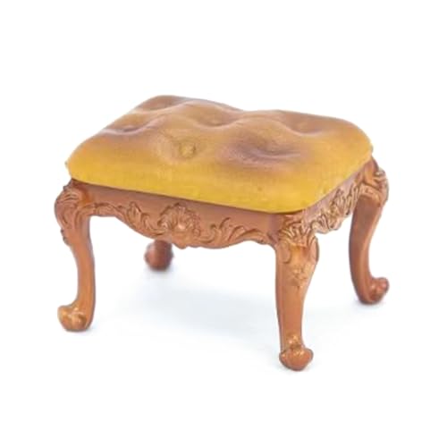 QIYUDUOLA Vintage Stuhl Spielzeug Hocker Figur Modell Realistische Hocker Vintage Puppenhaus Dekoration Display Zubehör von QIYUDUOLA