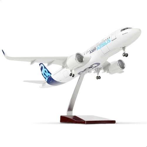 1/100 A320 Prototyp Modellflugzeug -Druckguss für Airbus A320 Modellflugzeug Kit mit Ständer (14 in-L) Pre-built Modellflugzeug für Erwachsene -Aviation Creative Geschenke, Tabletop Collection Anzeige von QIYUMOKE