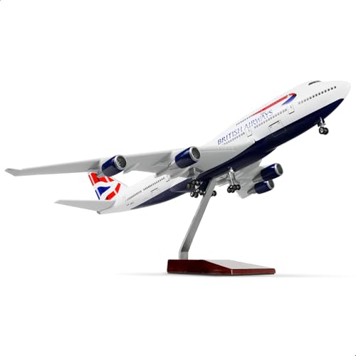 Boeing747 Britisch 1/160 großes Flugzeugmodell -17 -Zoll Die -Cast -Flugzeugmodell für Erwachsene -Model -Flugzeug 747 mit Stand für Luftfahrtbegeisterte Geschenke oder Ausstellungsdekorationen von QIYUMOKE