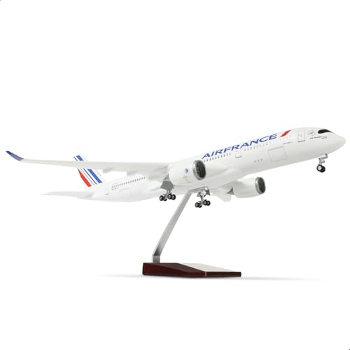 QIYUMOKE 1/144 France A350 18 Zoll großes Modelldruckguss für Airbus A350 Flugzeugmodellbausatz mit Ständer Sky Jumbo Airliner Modellflugzeug Display Sammlermodellbausatz als Geschenk von QIYUMOKE
