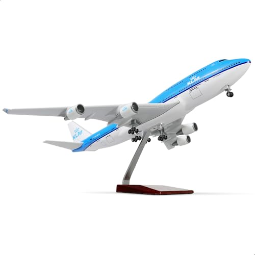 QIYUMOKE 1/160 Boeing 747 17 Zoll Großes Modelldruckguss-KLM-Flugzeugmodellbausatz Fluglinienmodellflugzeug mit Ständer zum Sammeln als Geschenk für Luftfahrtbegeisterte von QIYUMOKE