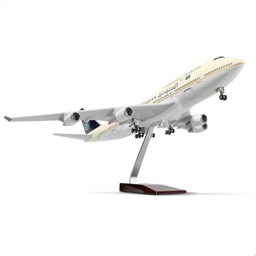 QIYUMOKE 1/160 Saudi Arabian 747 Large Scale Model Airplane with Stand for Boeing 747-400 Pre-Build Model Plane Kits for Adult (17-inch L) Aviation Enthusiasts Aircraft Gifts or Airplane Collections von QIYUMOKE