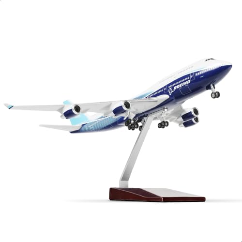 QIYUMOKE 1/200 747 Dreamliner-Modellflugzeug für Boeing 747-Modellflugzeug mit Ständer (14 Zoll) Harzflugzeug für kreative Geschenke der Erwachsenenluftfahrt Tischsammlungsdisplay von QIYUMOKE