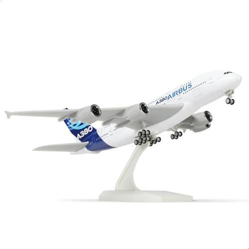 QIYUMOKE 1/240 A380 Prototyp-Modellflugzeug für Airbus A380 mit Ständer (12 Zoll) vorgefertigter Modellbausatz für Erwachsene kreative Geschenke aus der Luftfahrt Tischsammlungsdisplay von QIYUMOKE