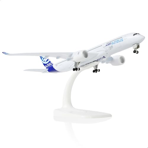 QIYUMOKE 1/300 A350-900 Prototyp-Flugzeugmodell aus Druckgussmetall mit Ausstellungsständer, Volllegierungsmaterial für das Airbus A350-Modellflugzeug (7,8 Zoll L), für erwachsene Luftfahrtbegeisterte von QIYUMOKE