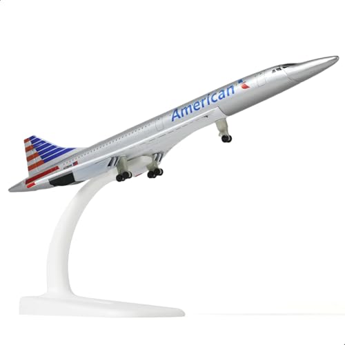 QIYUMOKE 1/300 Maßstab AA Concorde Diecast Metal Airplane Model Kit mit Stand Fantasy Concorde Model Plane für Erwachsene kreative Dekorationen oder Flugzeug Souvenirs (7,9-Zoll) von QIYUMOKE