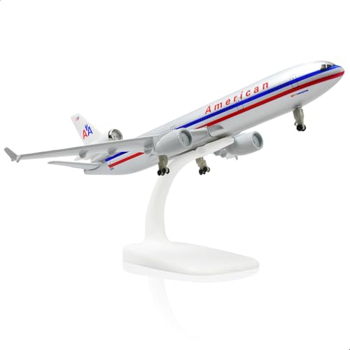 QIYUMOKE 1/300 Amerika MD-11 Metallflugzeugmodell Modellflugzeug mit Ständer (7.5 Zoll lang) Ausstellungsdekoration für Luftfahrtbegeisterte. von QIYUMOKE